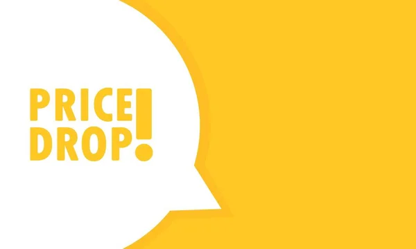 Fiyat Düşürme konuşma balonu pankartı. İş, pazarlama ve reklam için kullanılabilir. Price Drop tanıtım mesajı. Vektör EPS 10. Beyaz arkaplanda izole