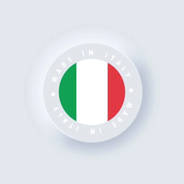 Сделано Италии Италия Сделала Итальянская Эмблема Качества Этикетка Знак Кнопка — стоковый вектор