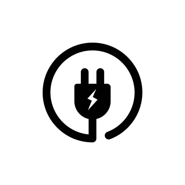 Ícone Ficha Eléctrica Ícone Plugue Elétrico Fio Cabo Energia Desligado — Vetor de Stock