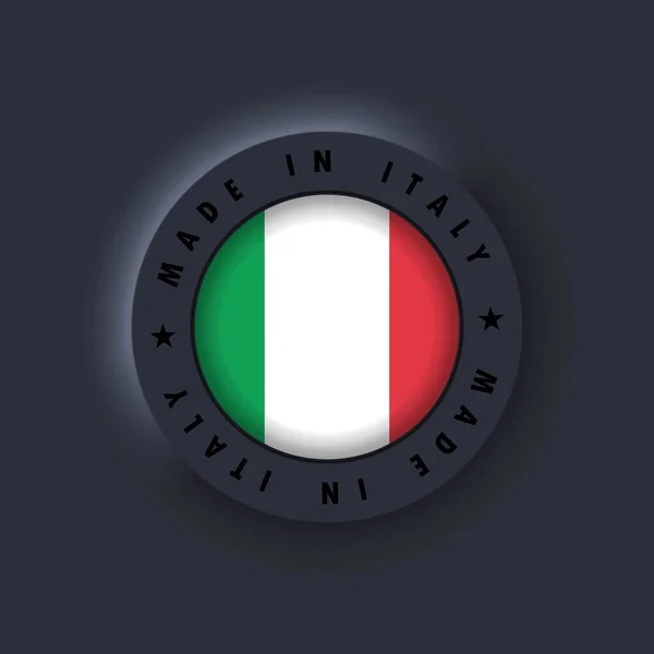 Сделано Италии Италия Сделала Итальянская Эмблема Качества Этикетка Знак Кнопка — стоковый вектор