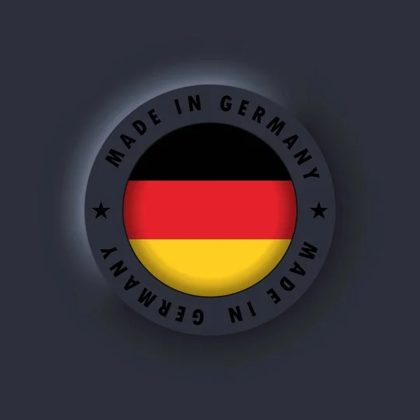 Prodotto Germania Germania Fatto Germania Emblema Etichetta Segno Pulsante Distintivo — Vettoriale Stock