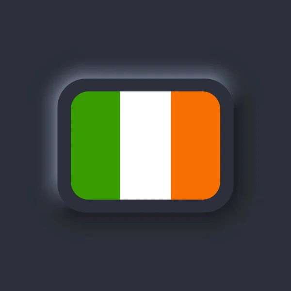 Bandeira Irlanda Bandeira Irlanda Nacional Símbolo Iraniano Vector Ícones Simples —  Vetores de Stock