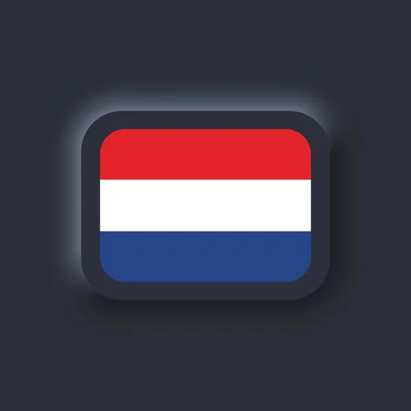 Flagge Der Niederlande Nationalflagge Der Niederlande Vektor Einfache Symbole Mit — Stockvektor