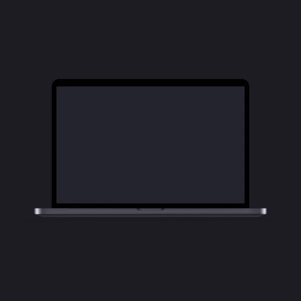 Realistic Laptop Mockup Icon Notebook Dark Theme Can Used Business — Stok Vektör