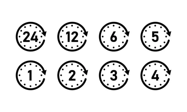 Timer Icon Set Deadline Concept Countdown Vector Eps Isolated White — Stock Vector