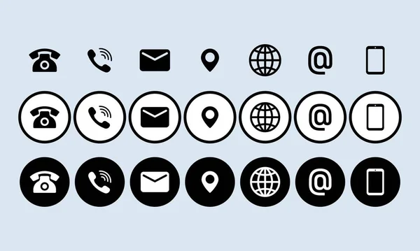 Contáctenos Conjunto Iconos Símbolo Comunicación Para Diseño Sitio Web Logotipo — Vector de stock