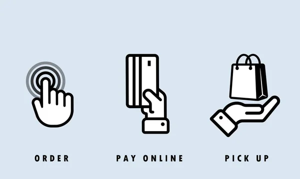 Contactless Cash Payment Icon Set Nfc Icon Set Wireless Pay — Stok Vektör