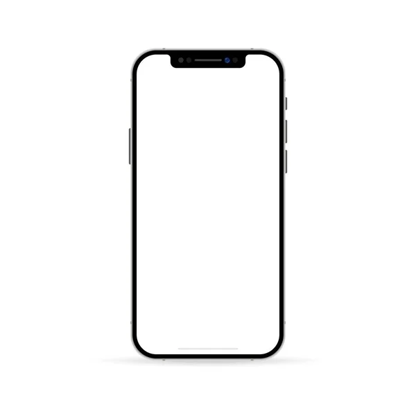 Gerçekçi akıllı telefon ekran modeli. Boş ekran izole şablonları olan telefon çerçevesi. Mobil cihaz konsepti. Vektör EPS 10. Beyaz arkaplanda izole.