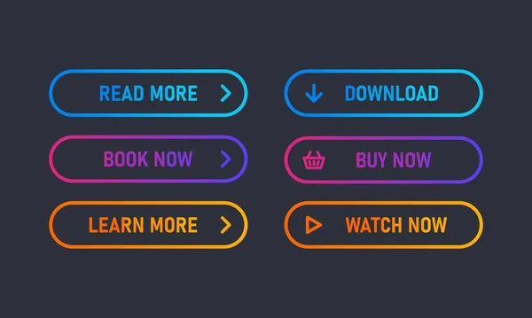 Set Von Trendigen Aktionstaste Für Web Mobile App Template Navigationstaste — Stockvektor