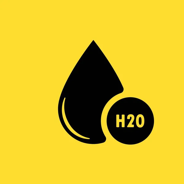 Een Waterdruppel Icoon H2O Druppelwater Vector Eps Geïsoleerd Achtergrond — Stockvector