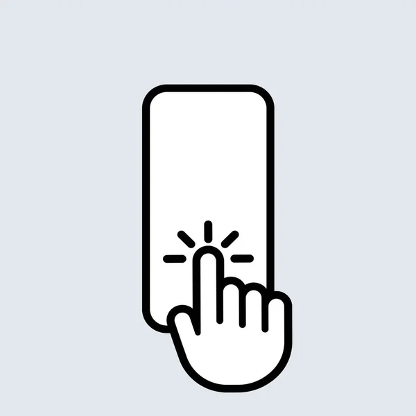 Значок Смартфона Курсорский Палец Сенсорный Экран Приложений Веб Дизайна Бизнес — стоковый вектор