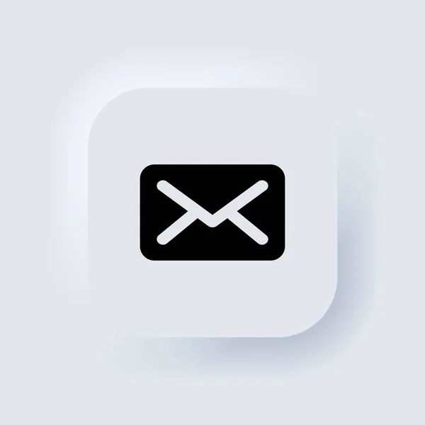 Umschlag Symbol Mail Symbol Neumorphic White User Interface Web Button — Stockvektor