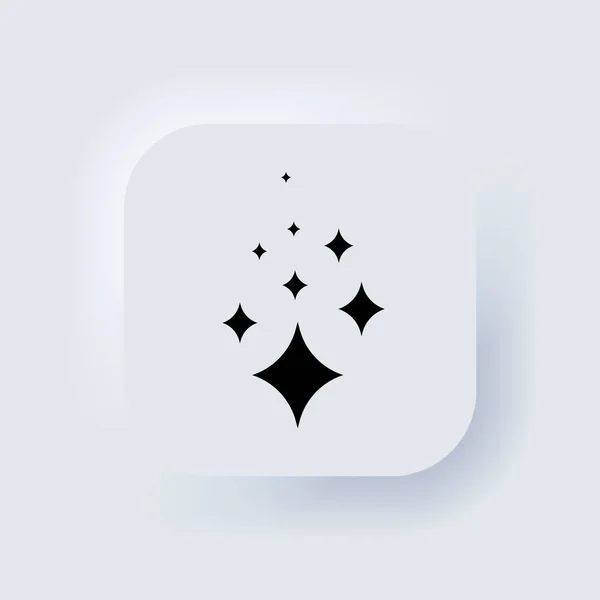 Сияющая Икона Значок Чистой Звезды Neumorphic White User Interface Web — стоковый вектор