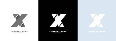 Soyut sanat alfabesi X harfi logosu. Bozuk tasarım. Vektör EPS 10. Beyaz arkaplanda izole.