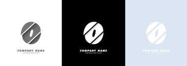 Sıfır numaralı soyut sanat logosu. Bozuk tasarım. Vektör EPS 10. Beyaz arkaplanda izole.