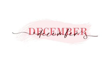 Merhaba Aralık kartı. Bir satır. Aralık 'ta içinde mesaj olan bir poster. Vektör EPS 10. Beyaz arkaplanda izole