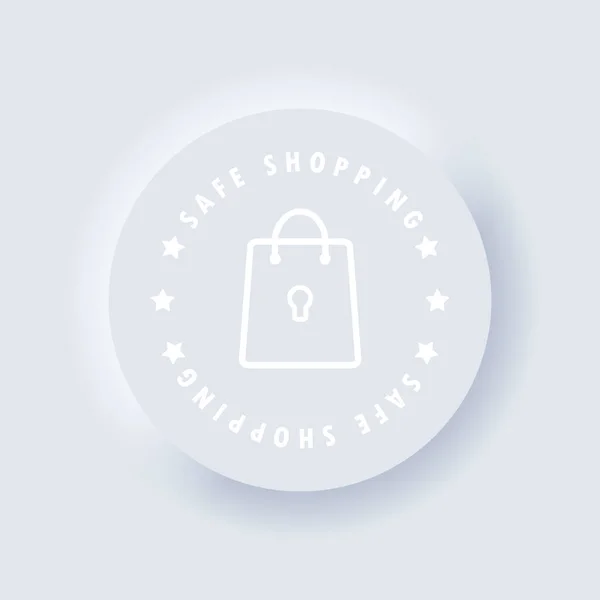 Güvenli Online Alışveriş Çevrimiçi Güvenli Alışveriş Ikonu 100 Güvenli Tezgah — Stok Vektör