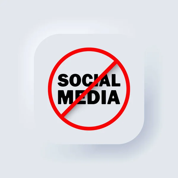 Stop Social Media Vector Icon Social Media Sign Prohibition Sign — Stock Vector