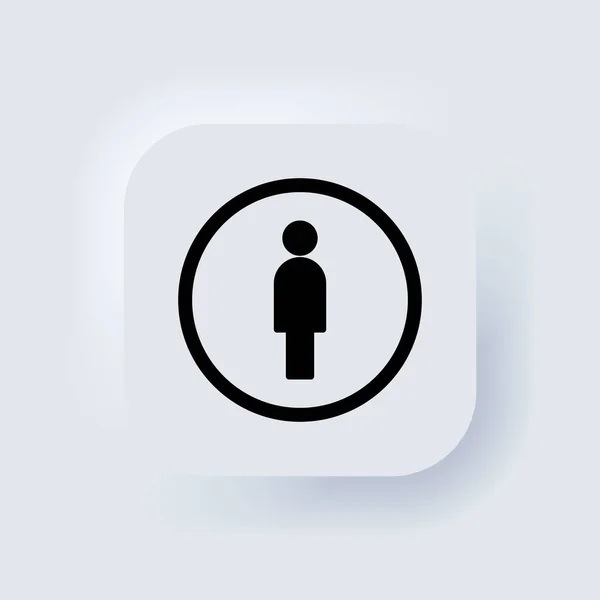Toilet Icon Male Bathroom Sign Neumorphic White User Interface Web — Stock Vector