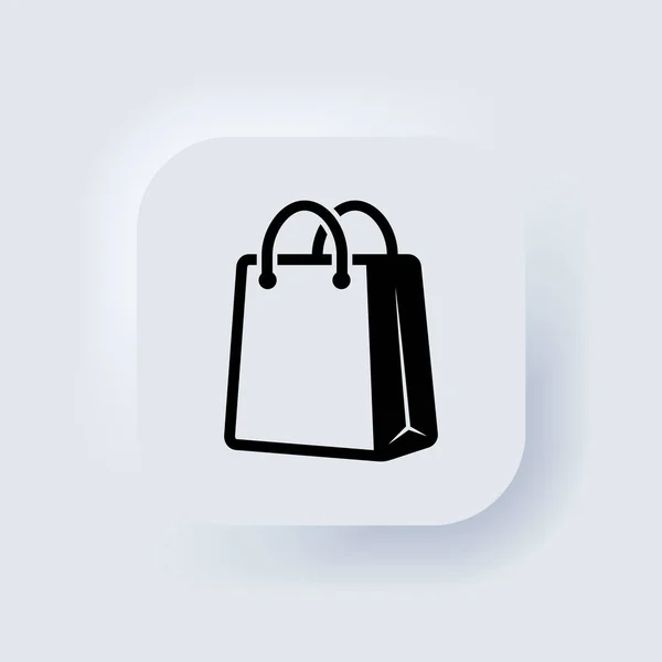 购物袋图标 环保纸袋 手提包图标 移动概念和网络应用的元素 Numorphic Ux白色用户界面Web按钮 新形象主义 病媒Eps — 图库矢量图片