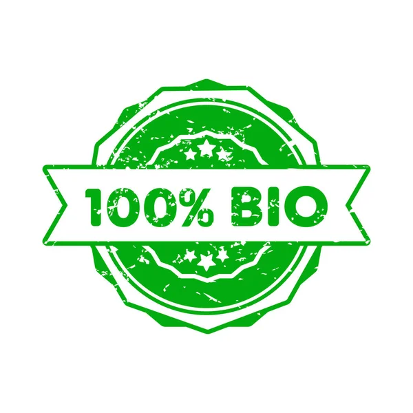 Yüzde Yüz Biyopul Vektör Yüzde Yüz Biyolojik Rozet Ikonu Sertifikalı — Stok Vektör