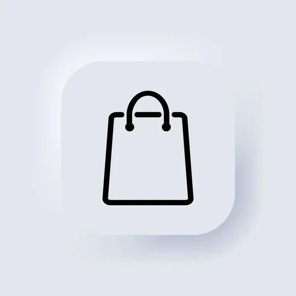 购物袋图标 环保纸袋 手提包图标 移动概念和网络应用的元素 Numorphic Ux白色用户界面Web按钮 新形象主义 病媒Eps — 图库矢量图片