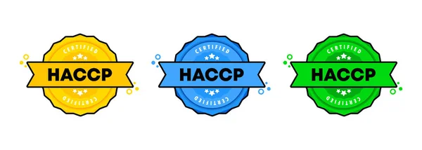 Haccp Stempelsatz Vorhanden Vektor Haccp Abzeichensymbol Zertifiziertes Abzeichen Logo Briefmarken — Stockvektor