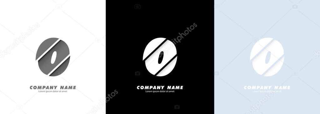 Abstract art number 0 logo. Broken design. Vector EPS 10. Isolated on white background.