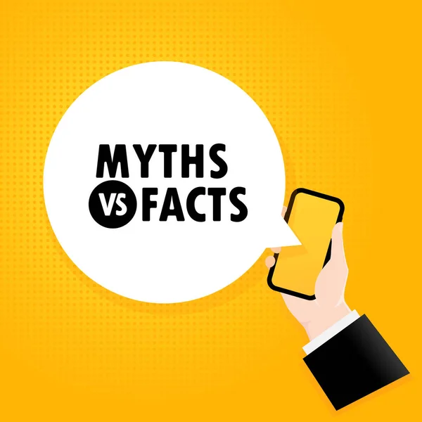 Mitos Atau Fakta Smartphone Dengan Teks Gelembung Poster Dengan Mitos - Stok Vektor