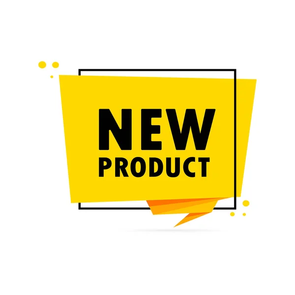 Neues Produkt Origami Stil Sprechblase Banner Sticker Design Vorlage Mit — Stockvektor