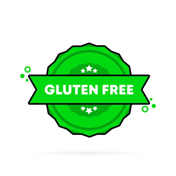 Glutenvrije Stempel Vector Glutenvrij Badge Icoon Gecertificeerd Badge Logo Stempel — Stockvector