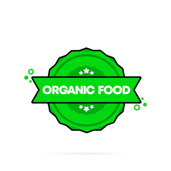 Organik Gıda Kuponu Vektör Organik Gıda Rozeti Ikonu Sertifikalı Rozet — Stok Vektör
