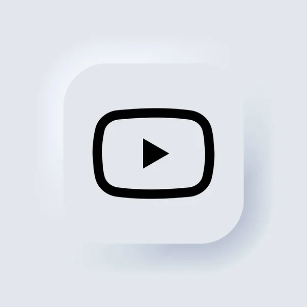 Youtube Logo Youtube Symbol Symbole Der Sozialen Medien Realistische Youtube — Stockvektor