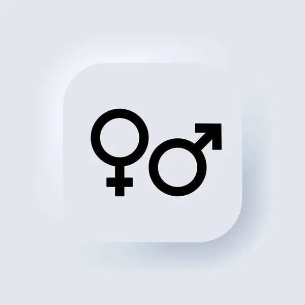 Mužské Ženské Znamení Prvky Pro Mobilní Koncepce Webové Aplikace Neumorphic — Stockový vektor