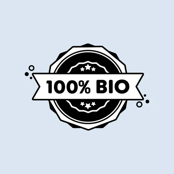 100 Persen Bio Stamp Vektor 100 Persen Ikon Bio Badge - Stok Vektor