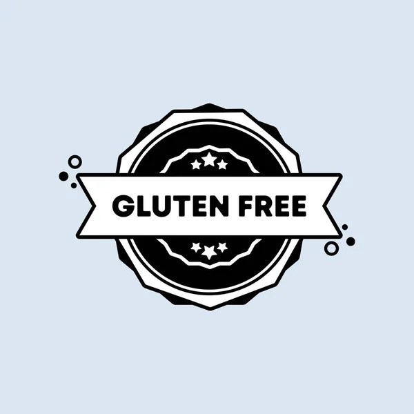 Gluten Free Badge Icon Flat Vector Gluten Free Stamp Icons — Stock Vector