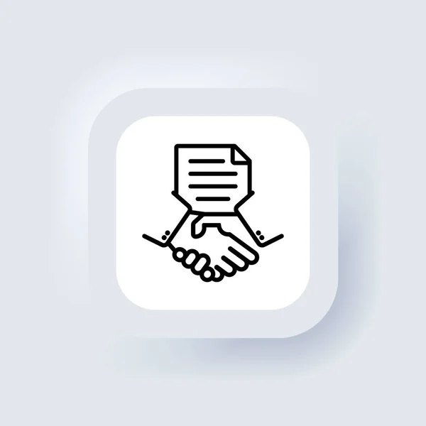 Бізнес Угода Вектор Ікона Контракту Угода Іконами Рукостискання Концепція Партнерства — стоковий вектор