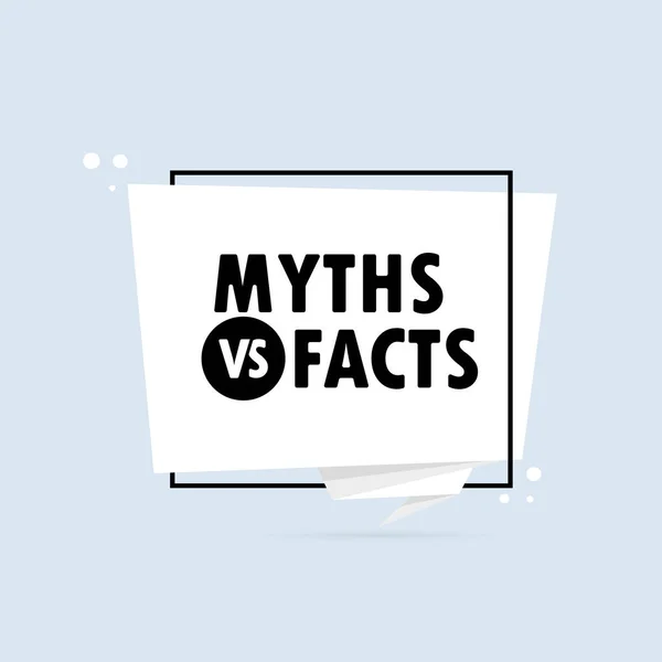 Fakta Mitos Spanduk Gelembung Ucapan Gaya Origami Poster Dengan Teks - Stok Vektor