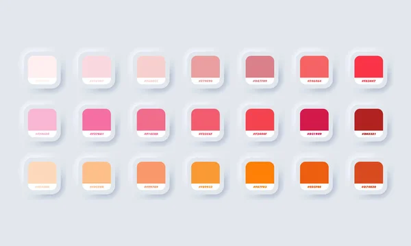 Palette Couleurs Pastel Orange Vecteur Catalogue Échantillons Orange Rouge Rgb — Image vectorielle