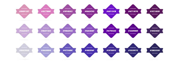 Pastellviolette Farbpalette Vektor Katalog Muster Lila Rgb Hex Farbkatalog Vektor — Stockvektor