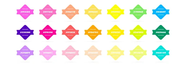 Farbpalette Neon Und Pastellfarben Vektor Katalog Muster Neon Rgb Hex — Stockvektor