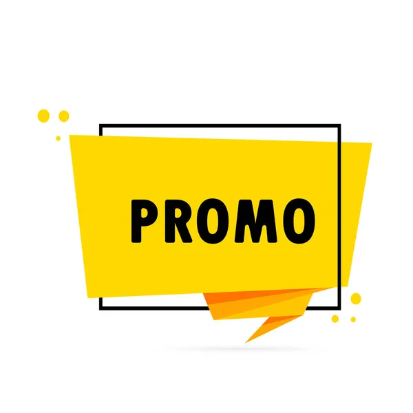 Promo Bubble Banner Estilo Origami Etiqueta Engomada Plantilla Diseño Con — Vector de stock