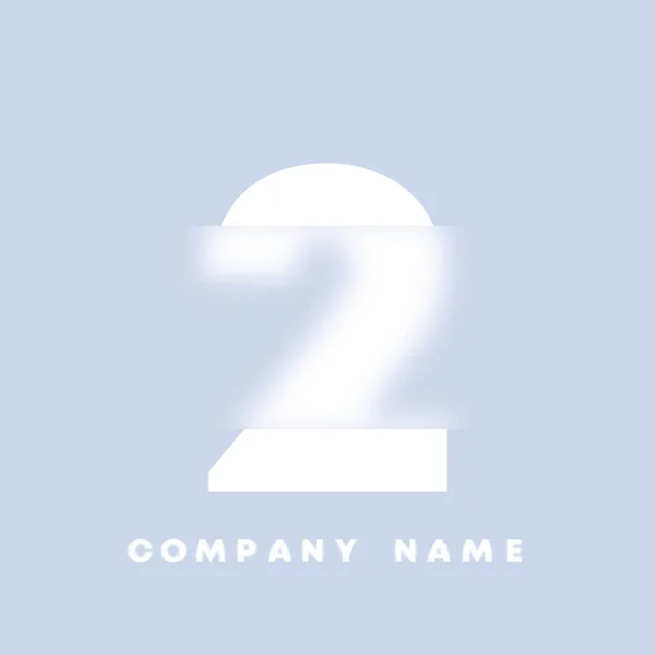Abstract Art Numbers Logo Glassmorphism Blurry Style Font Typography Design — Vetor de Stock
