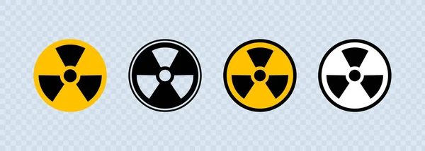 Icône Radioactive Isolée Symbole Toxique Radioactif Radiation Signal Danger Symbole — Image vectorielle