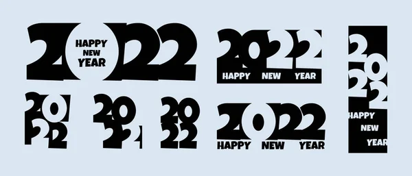 2022 받으세요 Happy New Year 2022 Text Design Brochure Design — 스톡 벡터