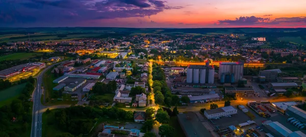 Svitavy Városa Cseh Köztársaságban Nyári Naplemente Után Jogdíjmentes Stock Fotók