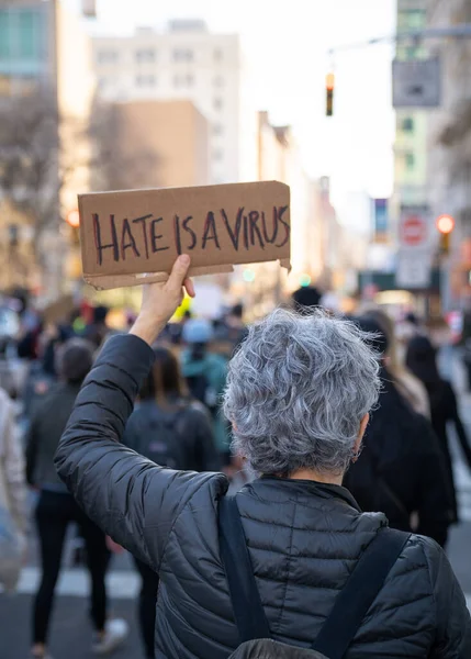 Stop Asian Hate Sign Photographed April 4Th 2021 Asian Lead — Stock Fotó