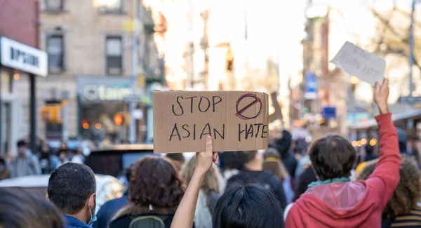 Stop Asian Hate Sign Photographed April 4Th 2021 Asian Lead — Stock Fotó