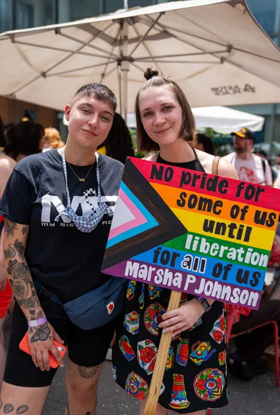 Stonewall Pride March Fényképezte Június 2021 Ben Alsó Manhattan Nyc — Stock Fotó