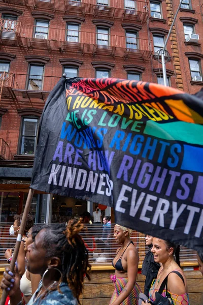 Stonewall Pride March Fényképezte Június 2021 Ben Alsó Manhattan Nyc — Stock Fotó